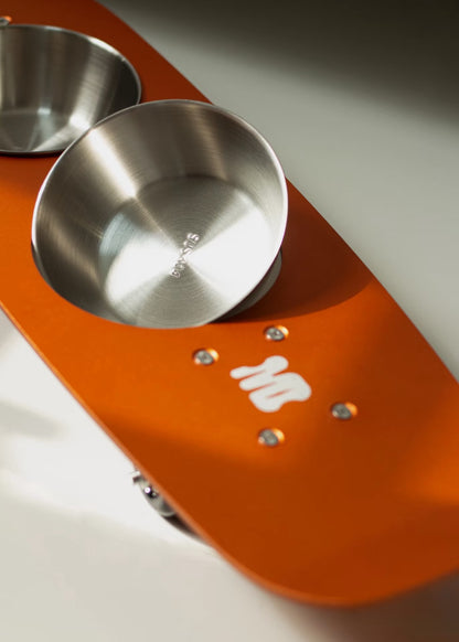 Skateboard Pet Double Feeding Bowl
