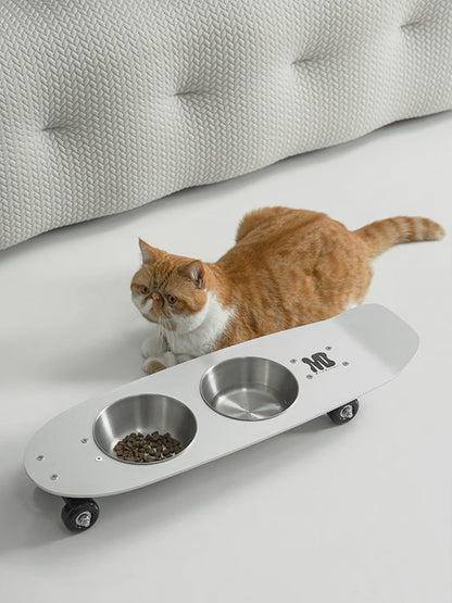 Skateboard Pet Double Feeding Bowl