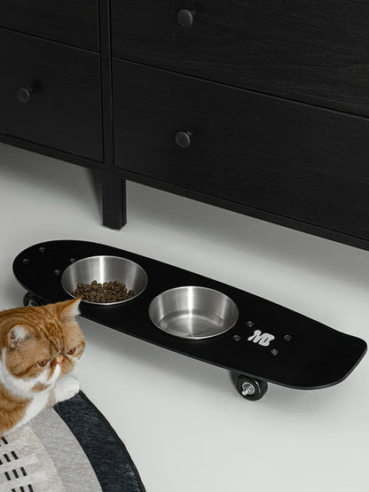 Skateboard Pet Double Feeding Bowl