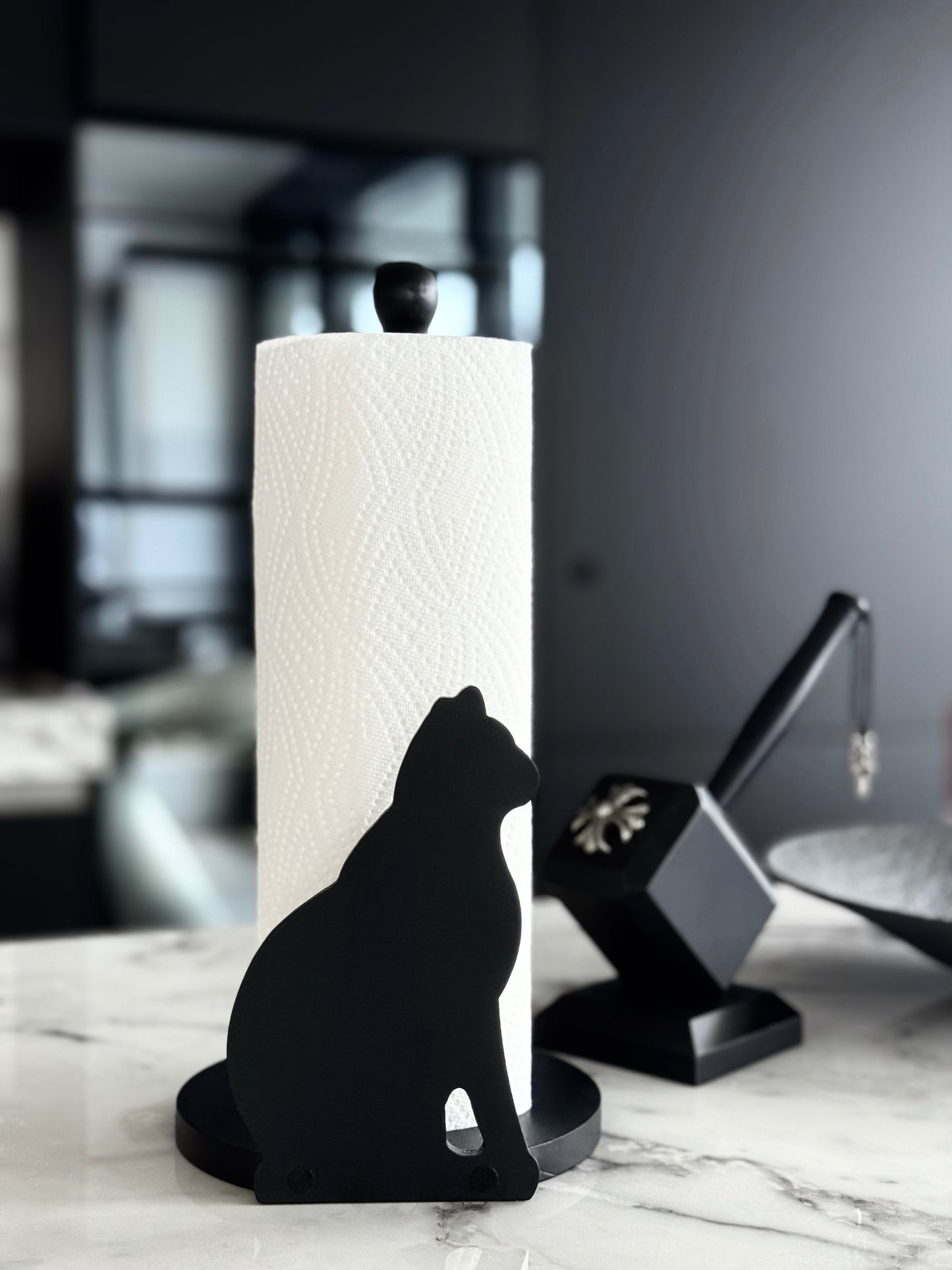 Black Cat Kitchen Paper Roll Holder