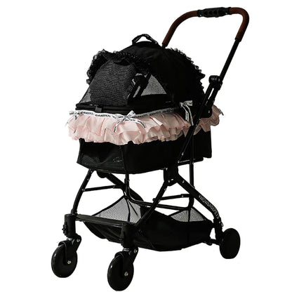 Pet Stroller with Elegant Ruffles