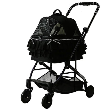 Pet Stroller with Elegant Ruffles